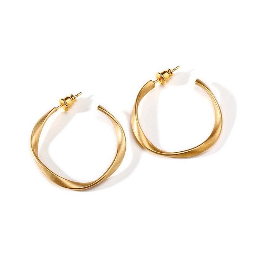 Gold Plated Valencia Twisted Hoops